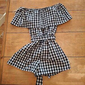 Hyfve Gingham Romper Women's Size Small